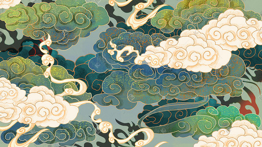 古风神话祥云插画-古风神话祥云配图-千库网