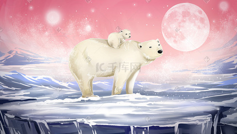 唯美北极熊背景图