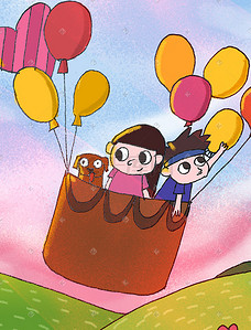 儿童卡通可爱插画图片_儿童节儿童卡通可爱插画六一