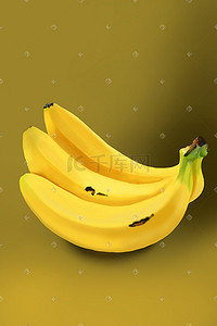 5根香蕉插画图片_纯手绘香蕉写实插画