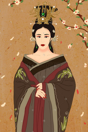 中国风复古汉服插画-中国风复古汉服配图-千库网