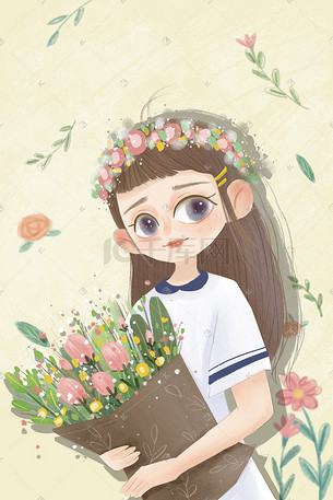 文艺小花小清新插画-文艺小花小清新配图-千库网