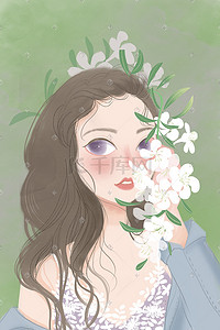 唯美清新文艺少女插画图片_唯美清新文艺少女