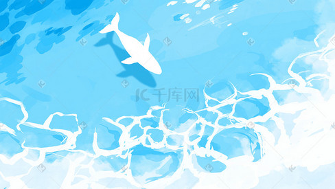宁静的海面白色鲸鱼