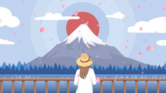 日本特务插画图片_景点之日本富士山
