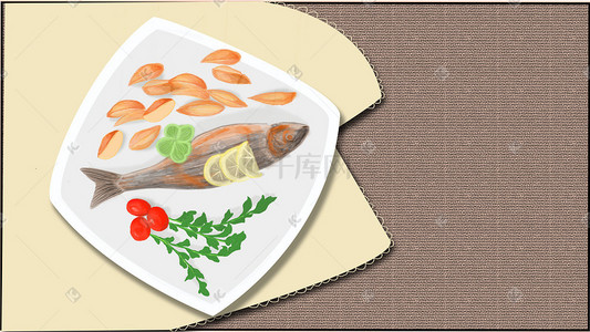 酥脆锅巴土豆插画图片_简约美食的背景图