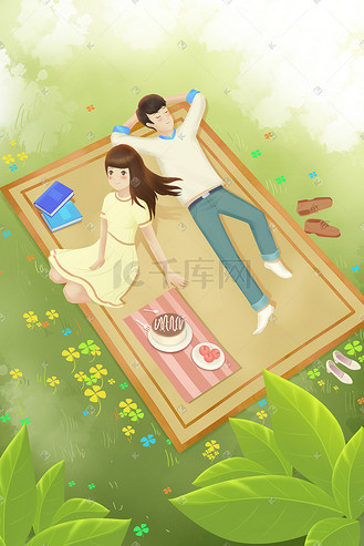 春天春游场景踏青