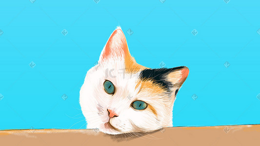可爱动物萌宠插画图片_可爱萌宠猫咪清新手绘插画