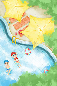 夏天立夏夏季泳池游泳