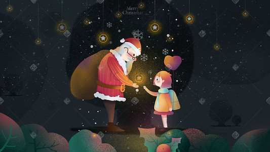 圣诞圣诞果插画图片_圣诞节圣诞之与圣诞老人一起过圣诞吧圣诞