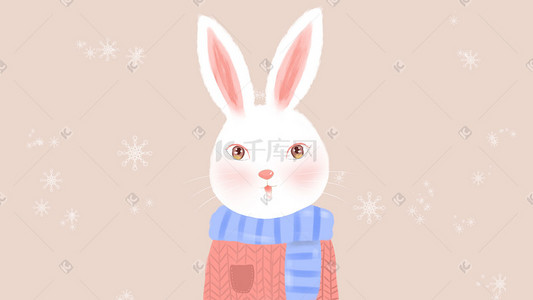 光明大白兔插画图片_动物插画萌宠系列大白兔