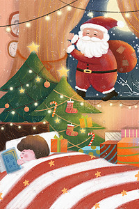 灯插画图片_圣诞节圣诞快乐小清新圣诞插画圣诞