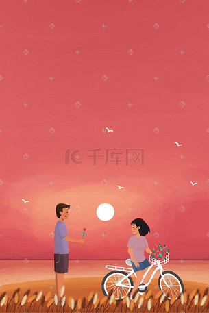 自行车花插画-自行车花配图-千库网