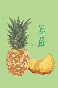 果肉插画图片_水果之菠萝插画
