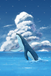 治愈系唯美鲸鱼天空