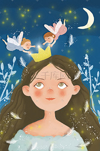 穿蓬蓬裙的公主插画图片_女王节儿童插画风格王冠公主