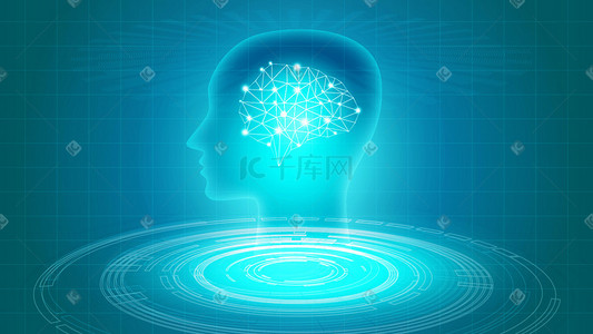 科技扫描插画图片_医疗技术之数字化扫描大脑空间科技