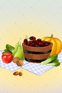 蔬菜水果插画背景图