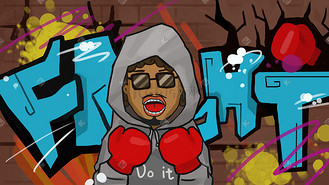 涂鸦风街头嘻哈拳击手