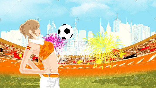 足球海报插画图片_世界杯运动宣传插画