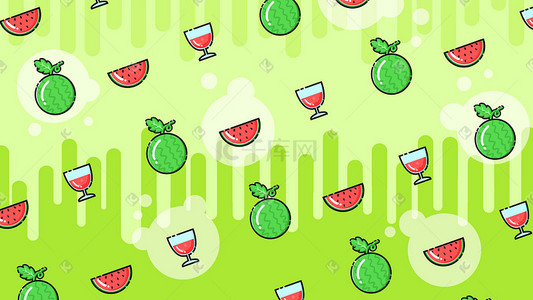 红色果汁插画图片_mbe风格水果西瓜果汁手绘插画