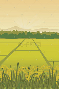 介绍家乡的ppt插画图片_清晨的家乡的农田