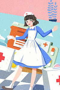 医疗海报插画图片_流感季节预防流感医院医疗流感
