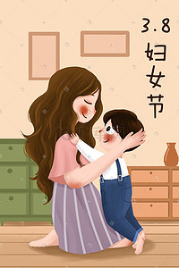 妇女节插画图片_38妇女节插画小清新节日母亲节