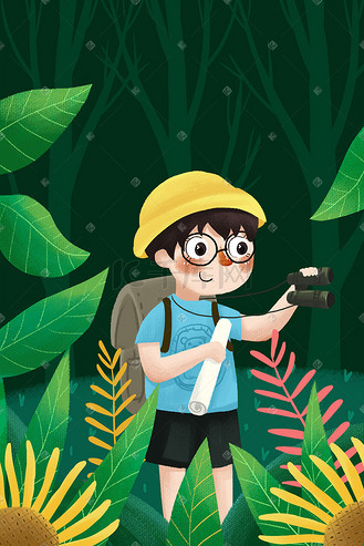 卡通探险骑士小男孩企业vip免费下载下载png下载psd免抠元素探险旅行