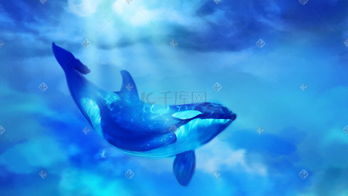 海洋鲸鱼梦幻插画