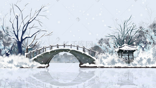 节气冬至大雪插画图片_大雪二十四节气插画