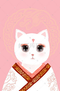 动物插画萌宠系列白猫