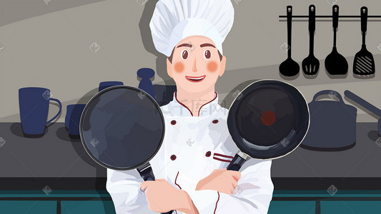 厨师帽厨师插画图片_职业人物厨师插画