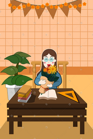 办公室老师插画-办公室老师配图-千库网