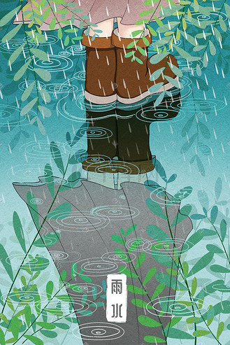 雨水卡通图案图片