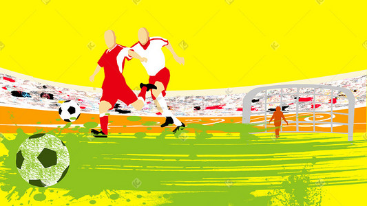 足球比赛观众插画图片_竞技运动足球插画