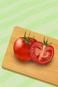 西红柿插画图片_手绘美食蔬菜西红柿写实插画