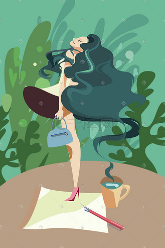 妇女节职业女性冷色调人物海报