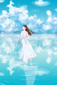 立夏美女插画图片_夏天立夏夏日初夏夏至大暑小清新少女插画