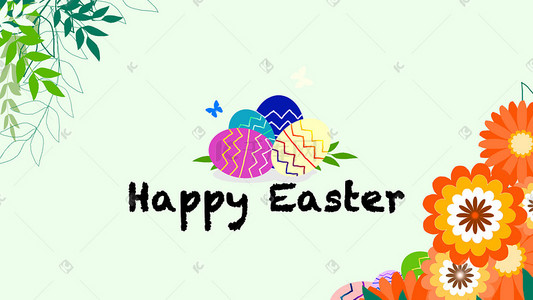 节日复活节插画图片_Easter复活节主题背景