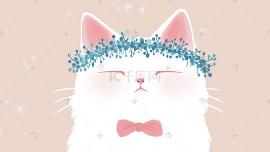 清新可爱动物插画图片_动物插画萌宠系列猫咪
