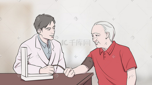 血压被动插画图片_健康体检医疗保健医生血压科普