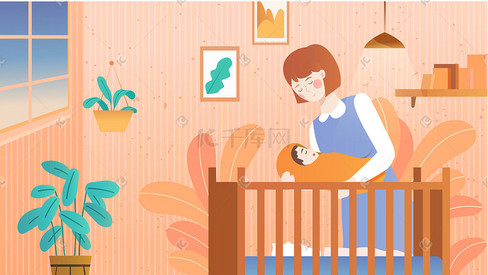 购物节母婴亲子活动婴儿床手机页面配图促销购物618