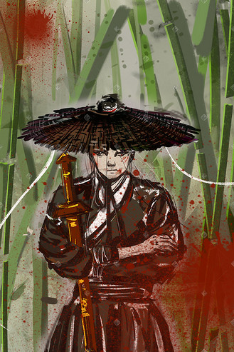 中国风武侠武功功夫侠客剑客水墨风古风竹林