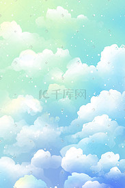 蓝紫色系梦幻唯美小清新云雾天空背景