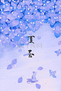 紫色的花插画图片_夏至紫色肌理花海中的猫