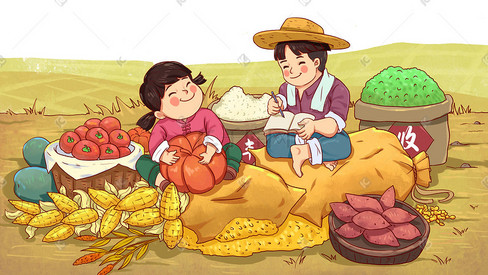 六一儿童节粮食农产品节约粮食节约丰收秋天秋收小麦