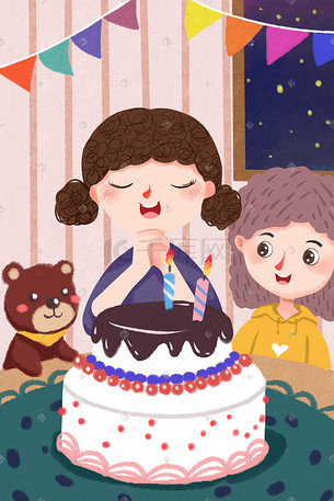 生日派对孩子插画-生日派对孩子配图-千库网