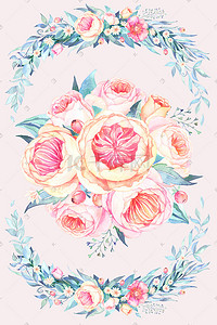 花卉植物花朵插画图片_水彩花卉植物背景插画