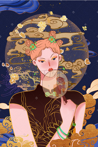 国潮演出旗袍图片女生图片_国潮演出旗袍图片女生素材-国潮演出旗袍图